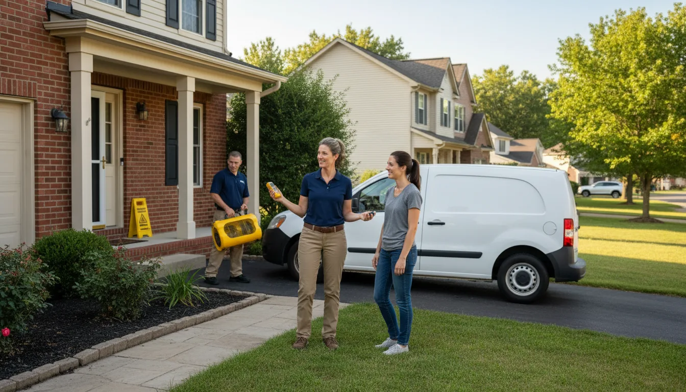 Residential water damage restoration in Washingtonville, OH
